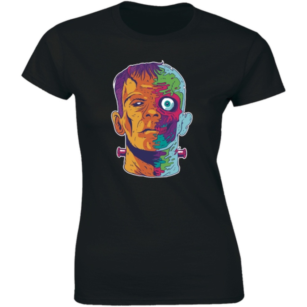 Halloween Costume Half Zombie Half Human T-shirt